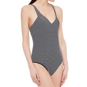 SEAFOLLY, Striped Ribbed One Piece Swimsuit, Size US 6